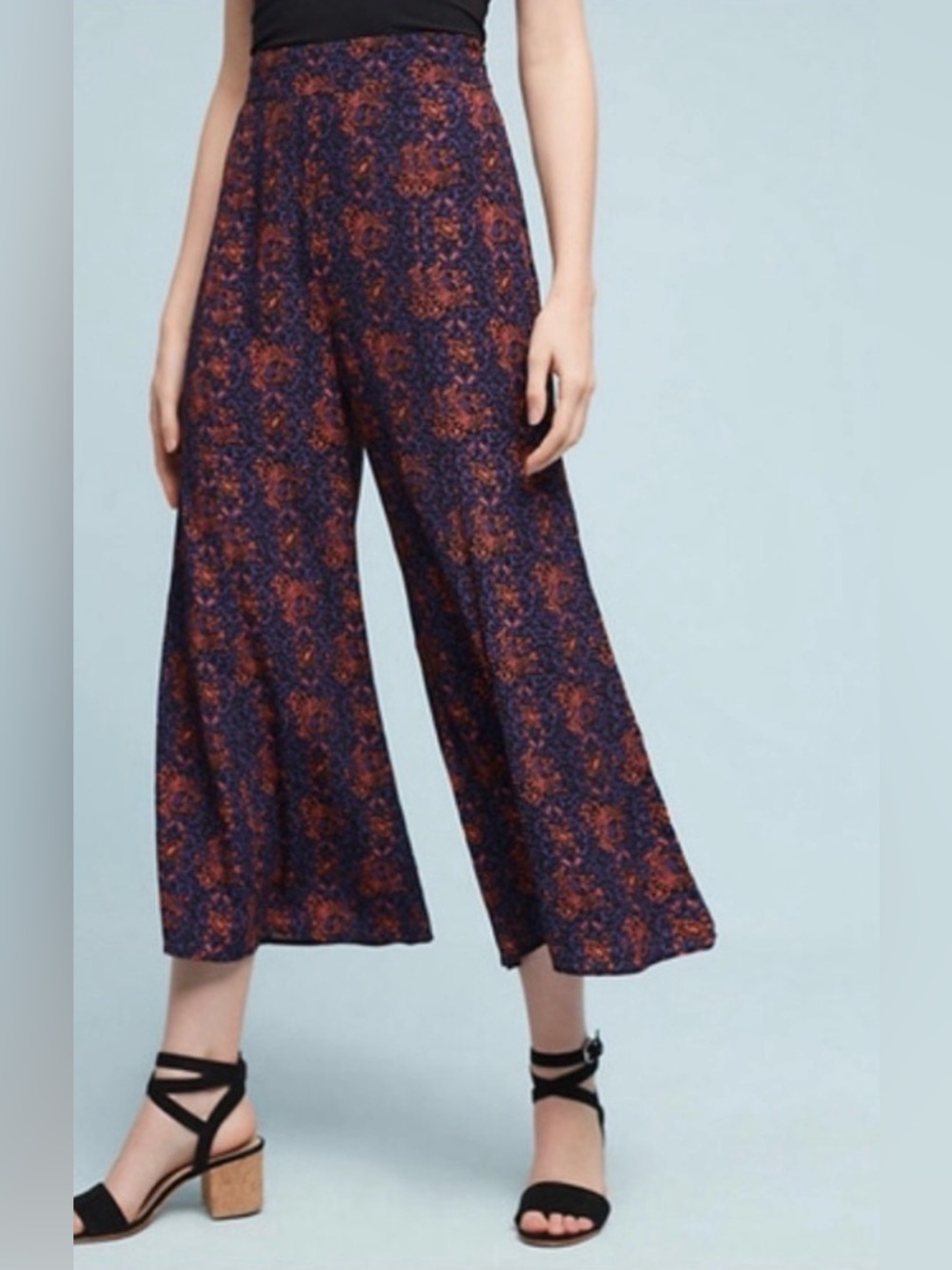 ANTHROPOLOGIE “Tessie” wide leg cropped pants